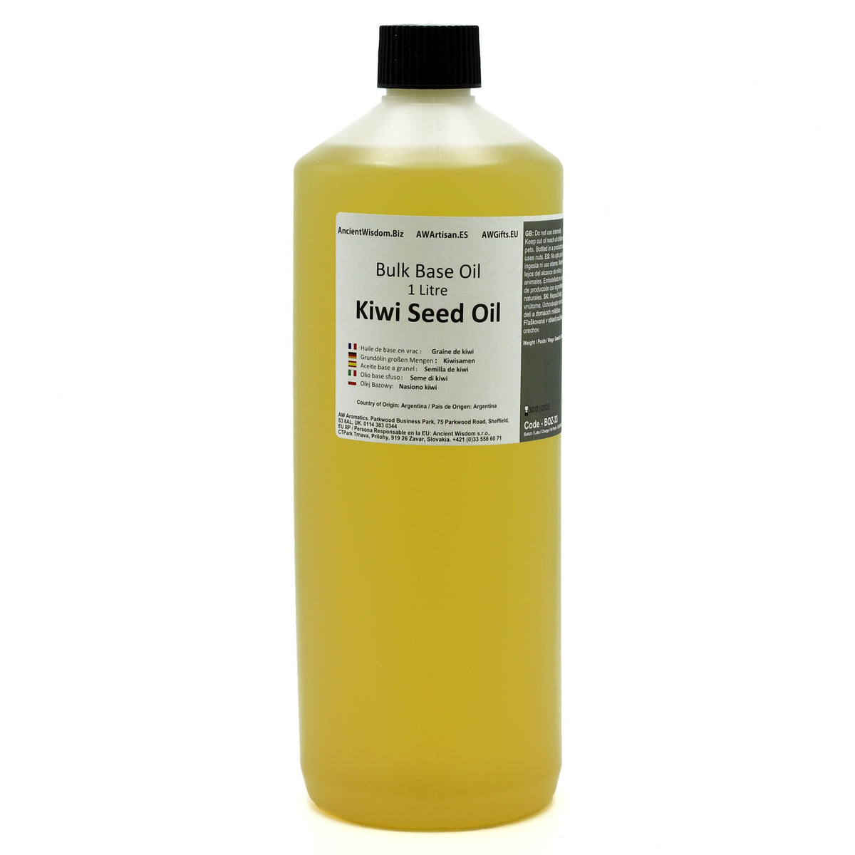 Óleo Base de Semente de Kiwi 100% Puro – 1 Litro | Ancient Wisdom