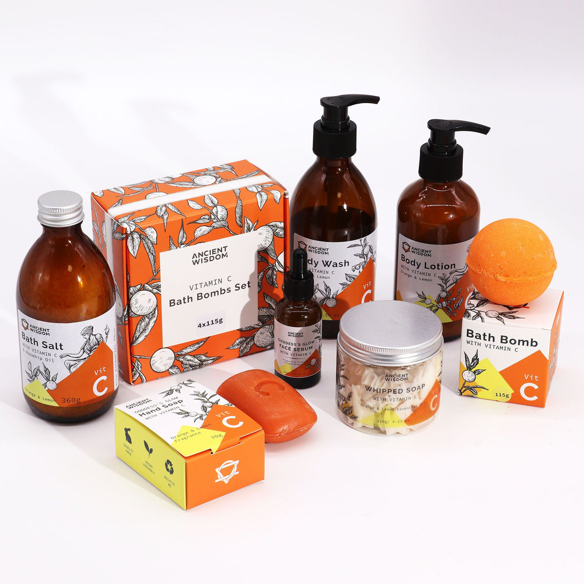 ANCIENT WISDOM - Conjunto de Sais de Banho com Vitamina C 360 g