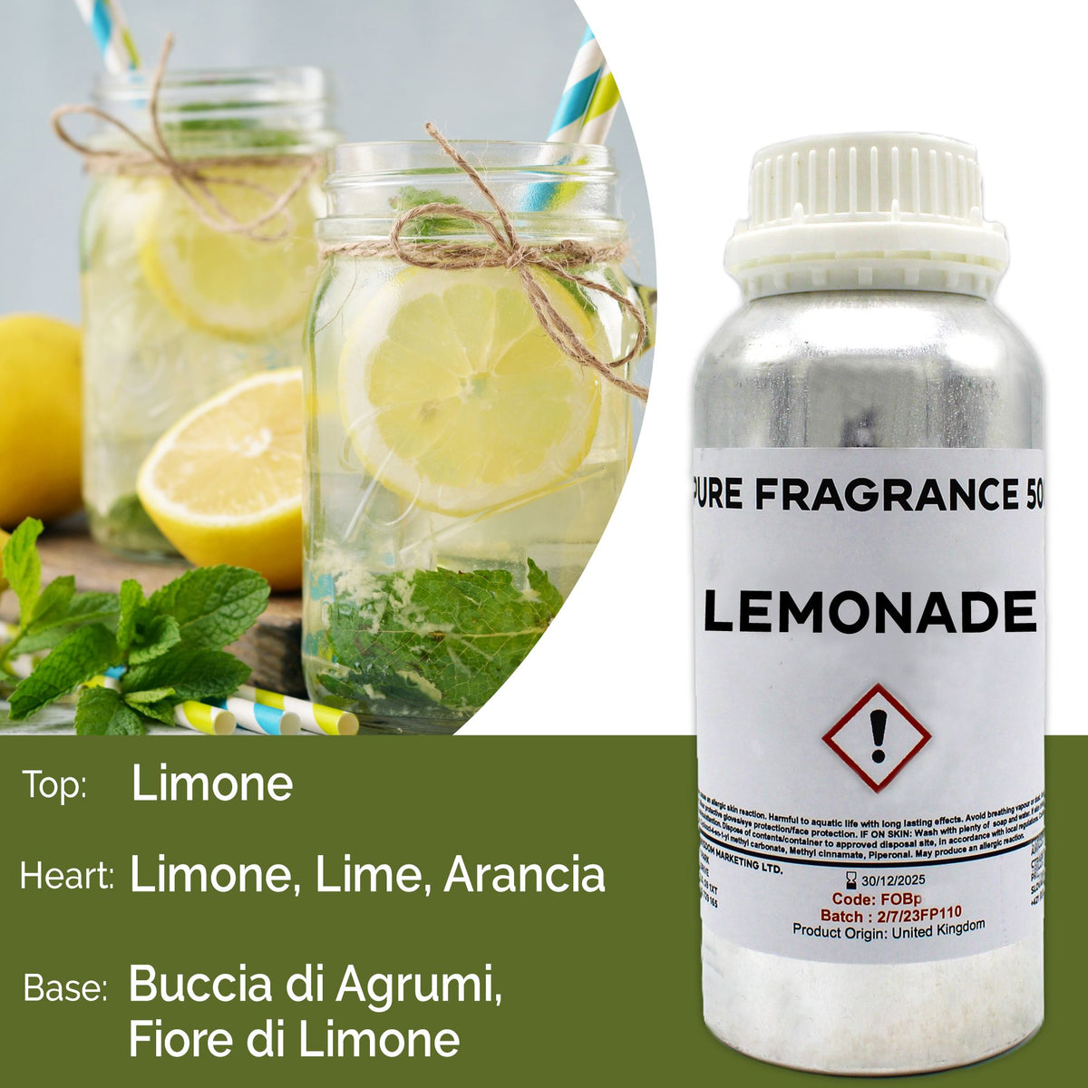 Óleo de Fragrância Puro Limonada – 500 ml | Ancient Wisdom