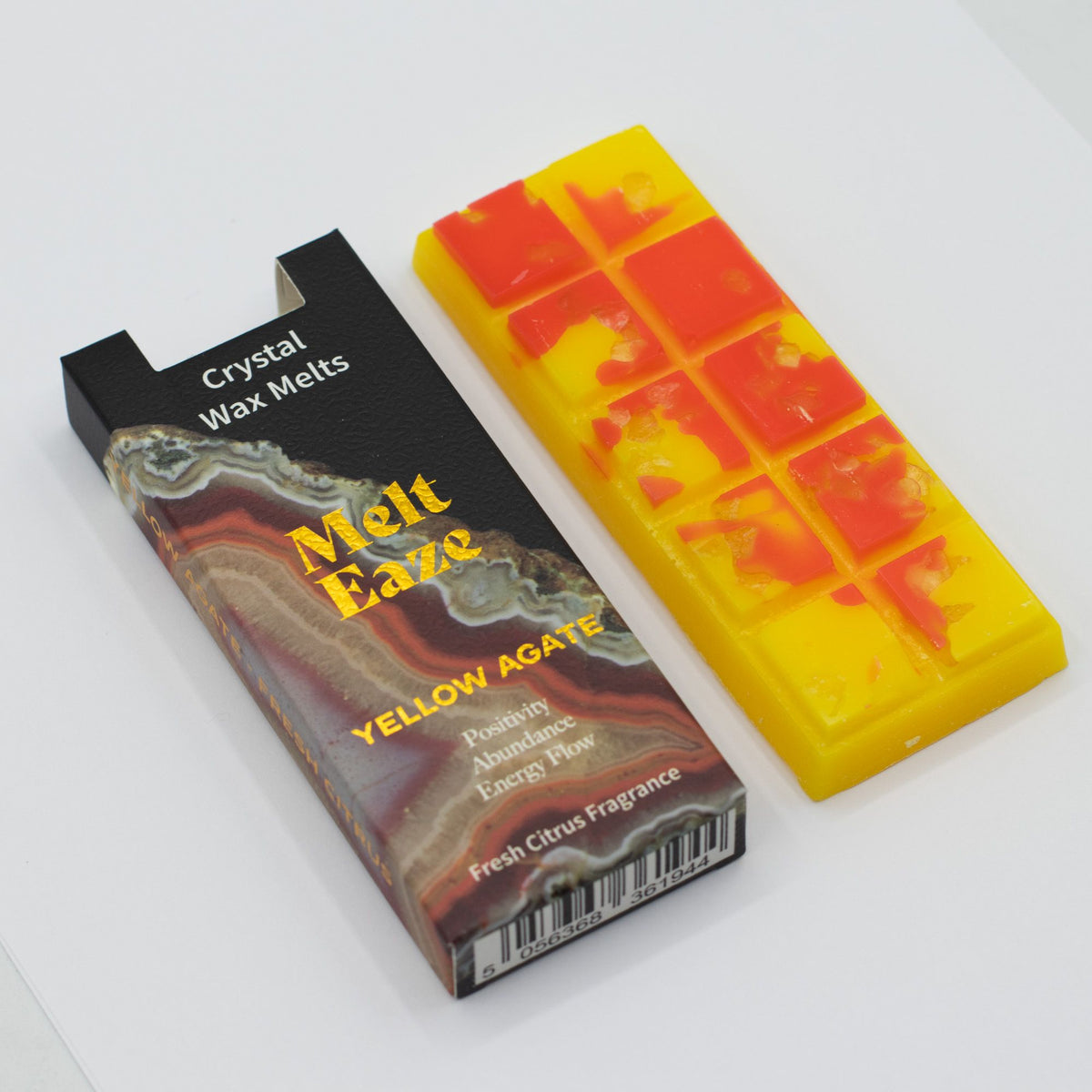 Cera Perfumada com Ágata Amarela Golden Glow — Citrinos Frescos, 50 g