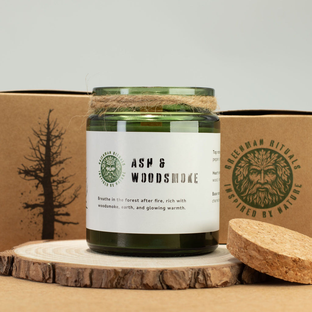 GREENMAN RITUALS - Vela de Soja com Pavio de Madeira Ash & Woodsmoke