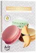 AURA CANDLES - Conjunto de 6 Velas de Chá Perfumadas Sweet Macaroon