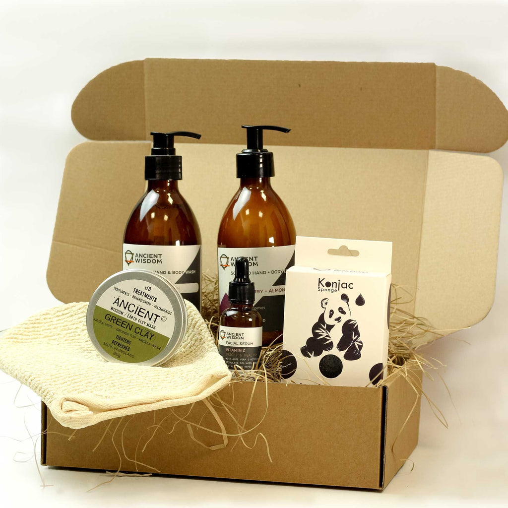 Kit Cleanse & Refresh – Máscara de Argila, Sérum de Vitamina C e Esponja Konjac | Ancient Wisdom