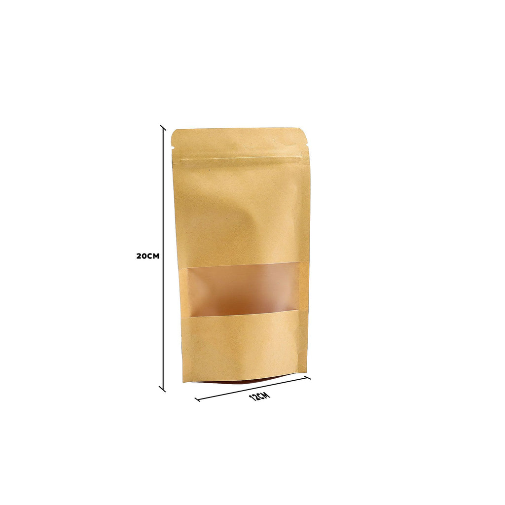 Conjunto de 10 Sacos Kraft com Janela – 12 × 20 cm | Ancient Wisdom