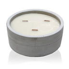 Vela de Soja em Cimento Grande – Patchouli e Âmbar Escuro com Pavio de Madeira | Ancient Wisdom