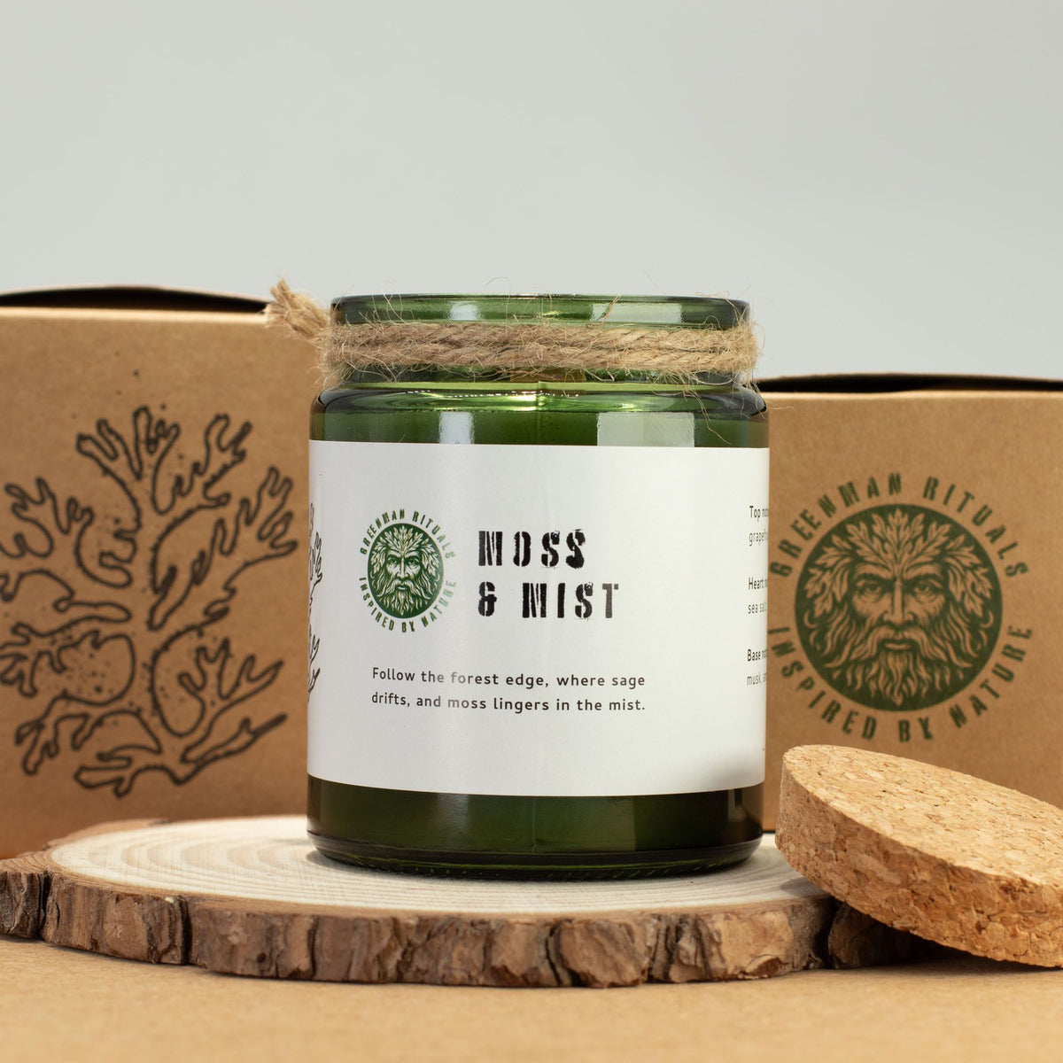 GREENMAN RITUALS - Vela de Soja com Pavio de Madeira Moss & Mist