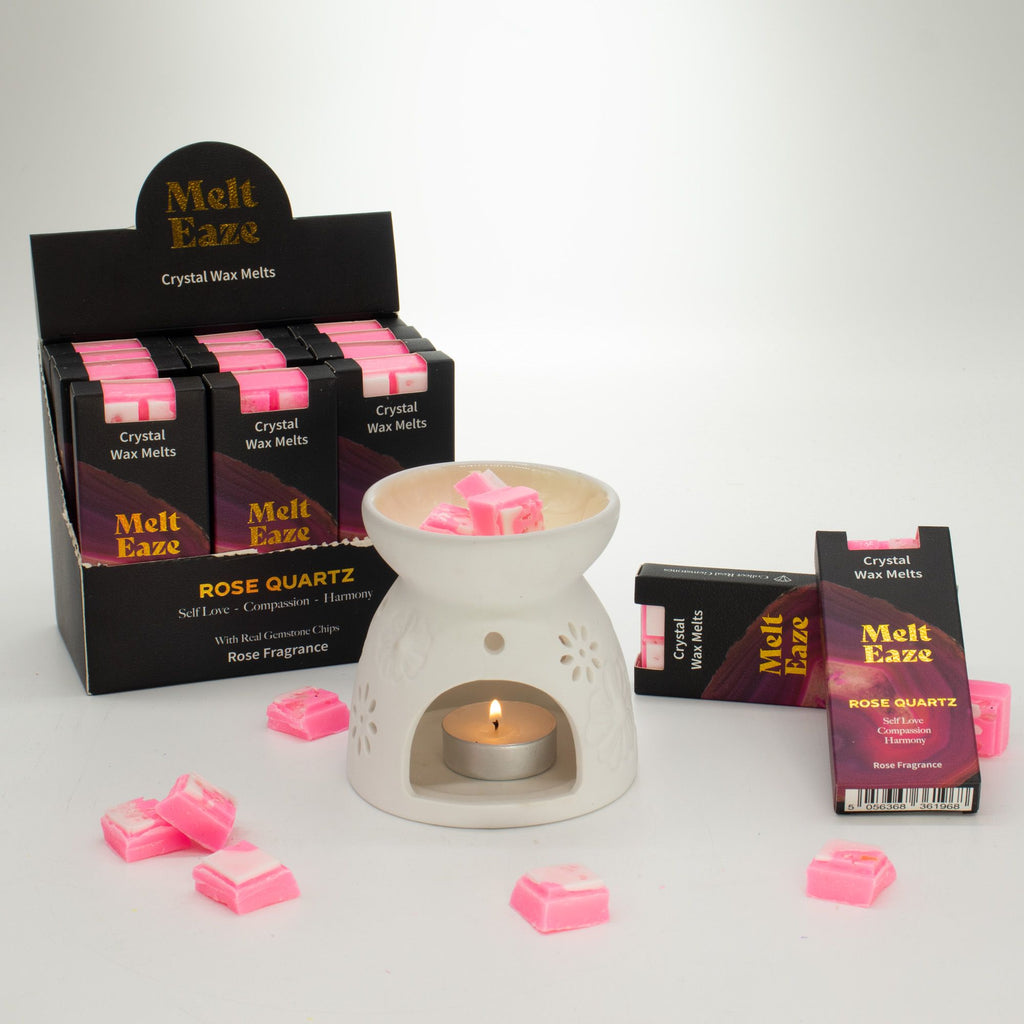 Cera Perfumada MeltEaze com Quartzo Rosa – Rosa, 50 g | Ancient Wisdom