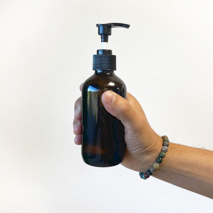 Frasco de Vidro Âmbar com Bomba – 250 ml | Ancient Wisdom