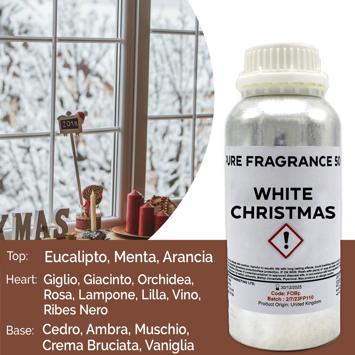 Óleo de Fragrância Puro Natal Branco – 500 ml | Ancient Wisdom