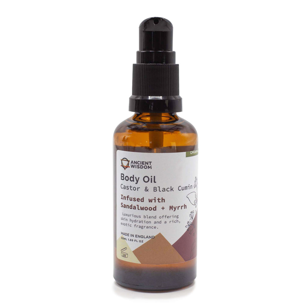 ANCIENT WISDOM - Óleo Corporal Orgânico de Sândalo e Mirra 50 ml
