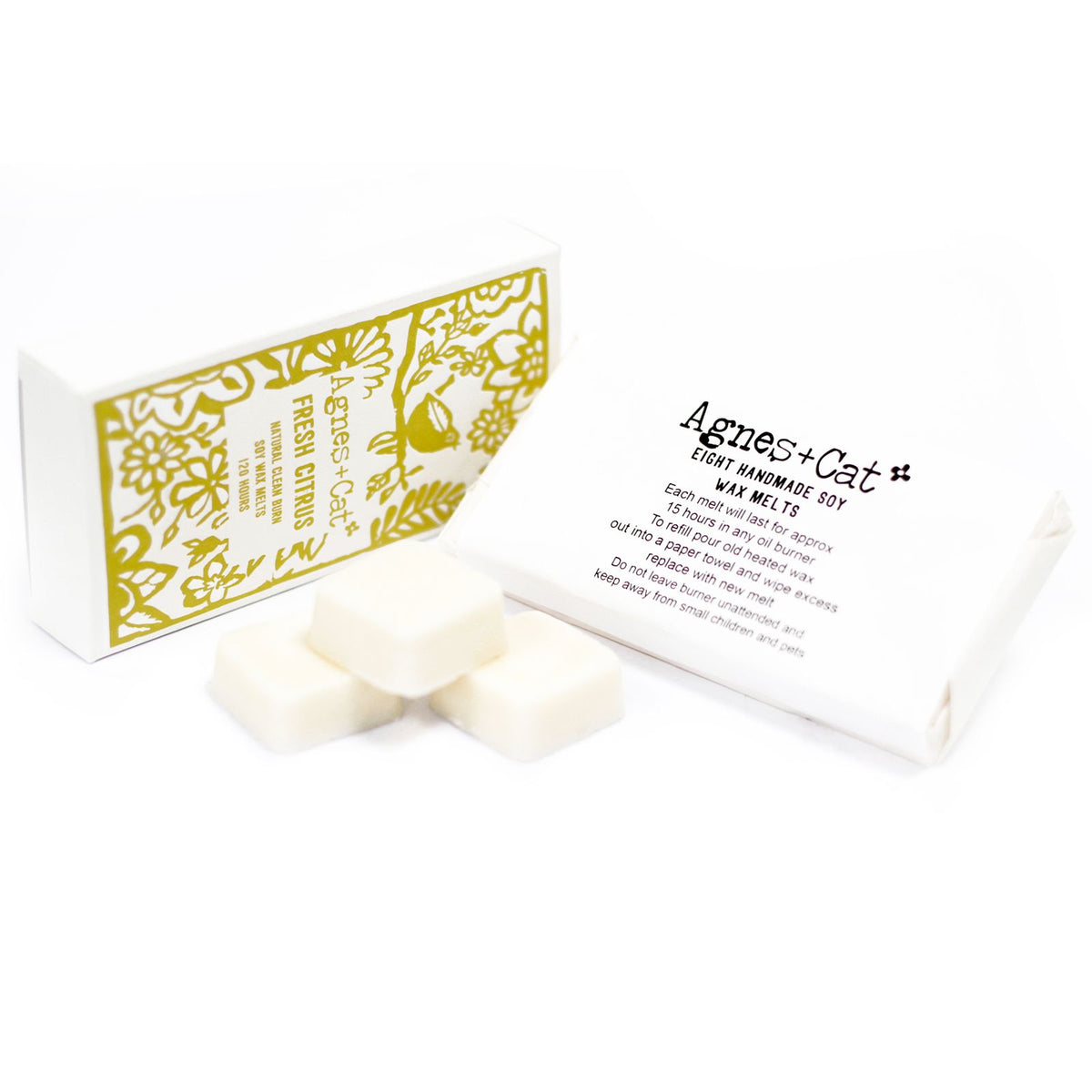 Caixa de 8 Ceras Perfumadas de Soja – Citrinos Frescos | Agnes + Cat