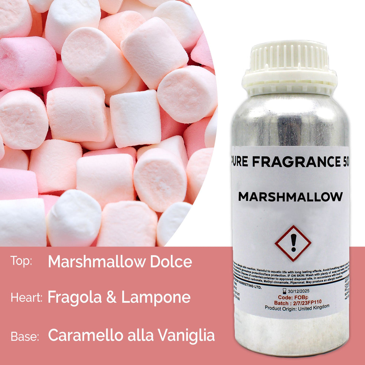 Óleo de Fragrância Puro Marshmallow – 500 ml | Ancient Wisdom