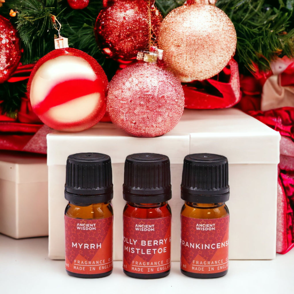 Conjunto de 12 Óleos de Fragrância de Natal "Aromas Sagrados do Natal" – 12 × 5 ml | Ancient Wisdom