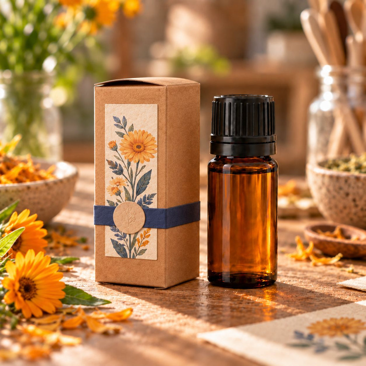 Caixa Lisa para Frasco de Óleo Essencial de 10 ml – Castanho | Ancient Wisdom