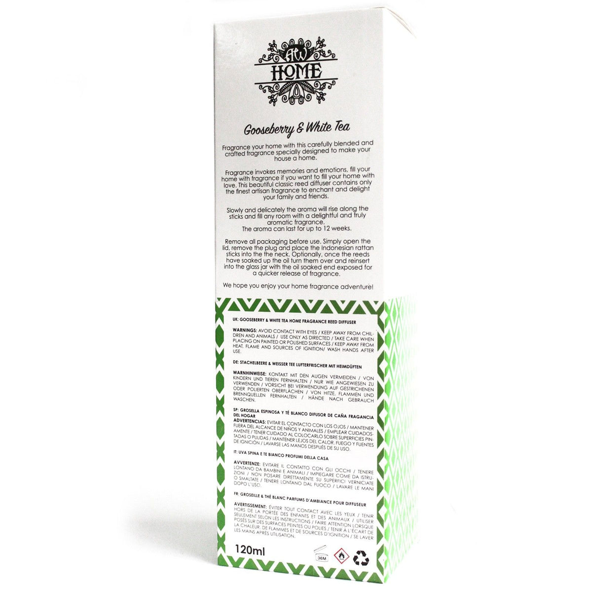 Difusor de Varetas Groselha e Chá Branco – 120 ml | Ancient Wisdom