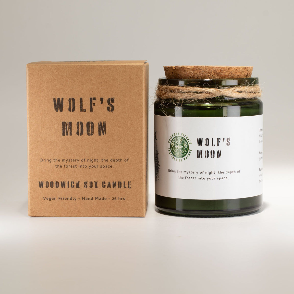 GREENMAN RITUALS - Vela de Soja com Pavio de Madeira Wolf’s Moon
