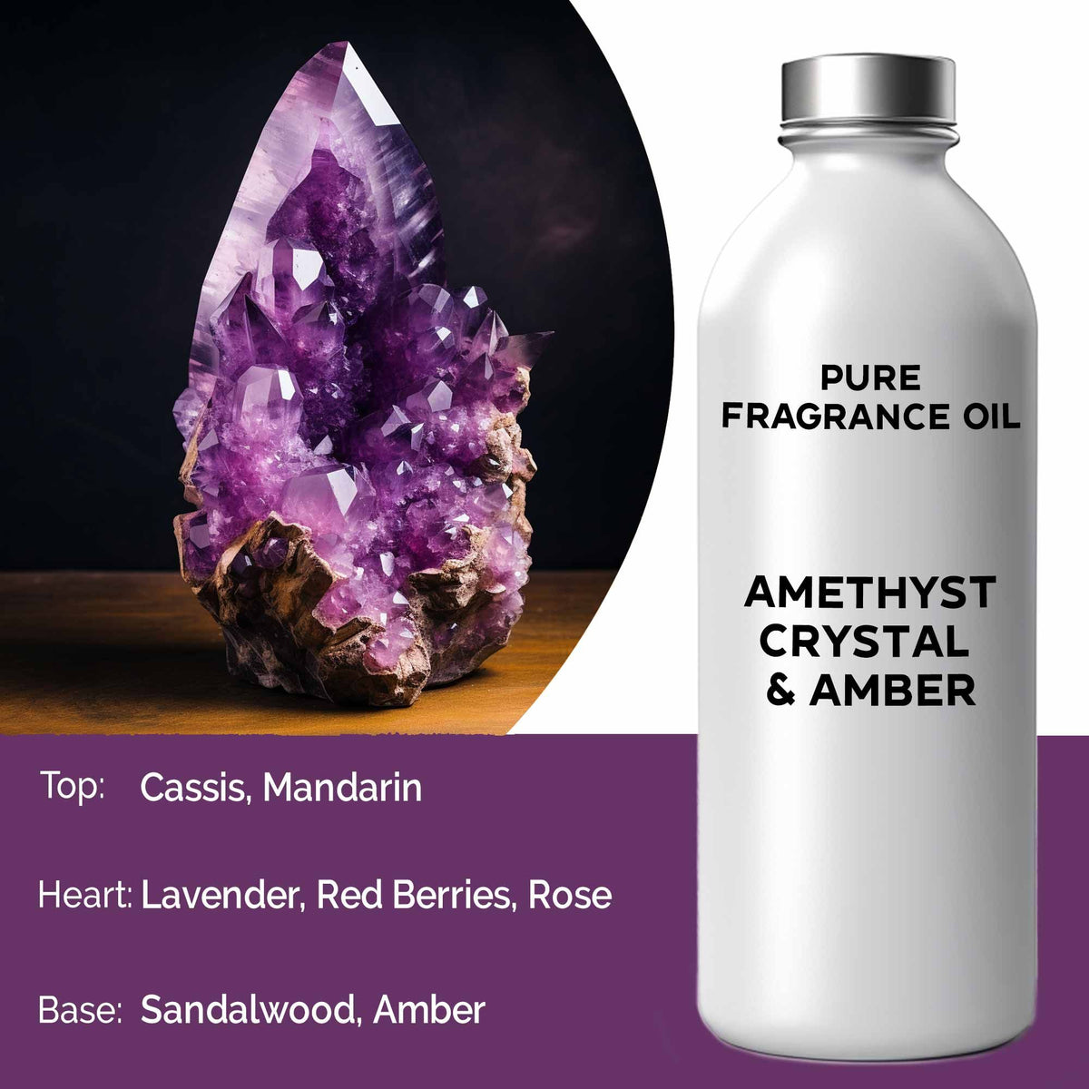 Óleo de Fragrância Puro Cristal de Ametista e Âmbar – 500 ml | Ancient Wisdom