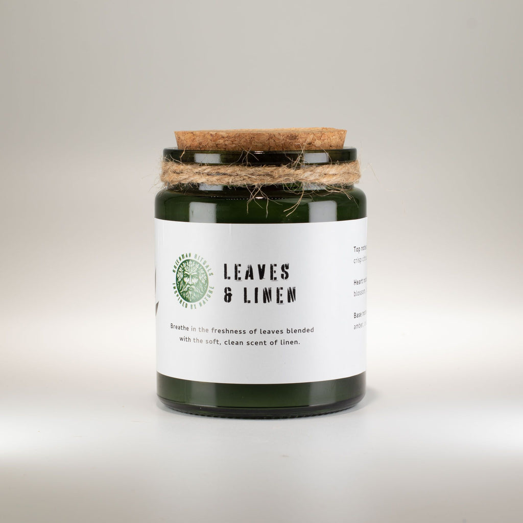 GREENMAN RITUALS - Vela de Soja com Pavio de Madeira Leaves & Linen