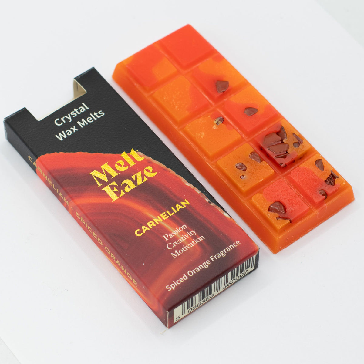 Cera Perfumada MeltEaze com Cornalina – Laranja Especiada, 50 g | Ancient Wisdom
