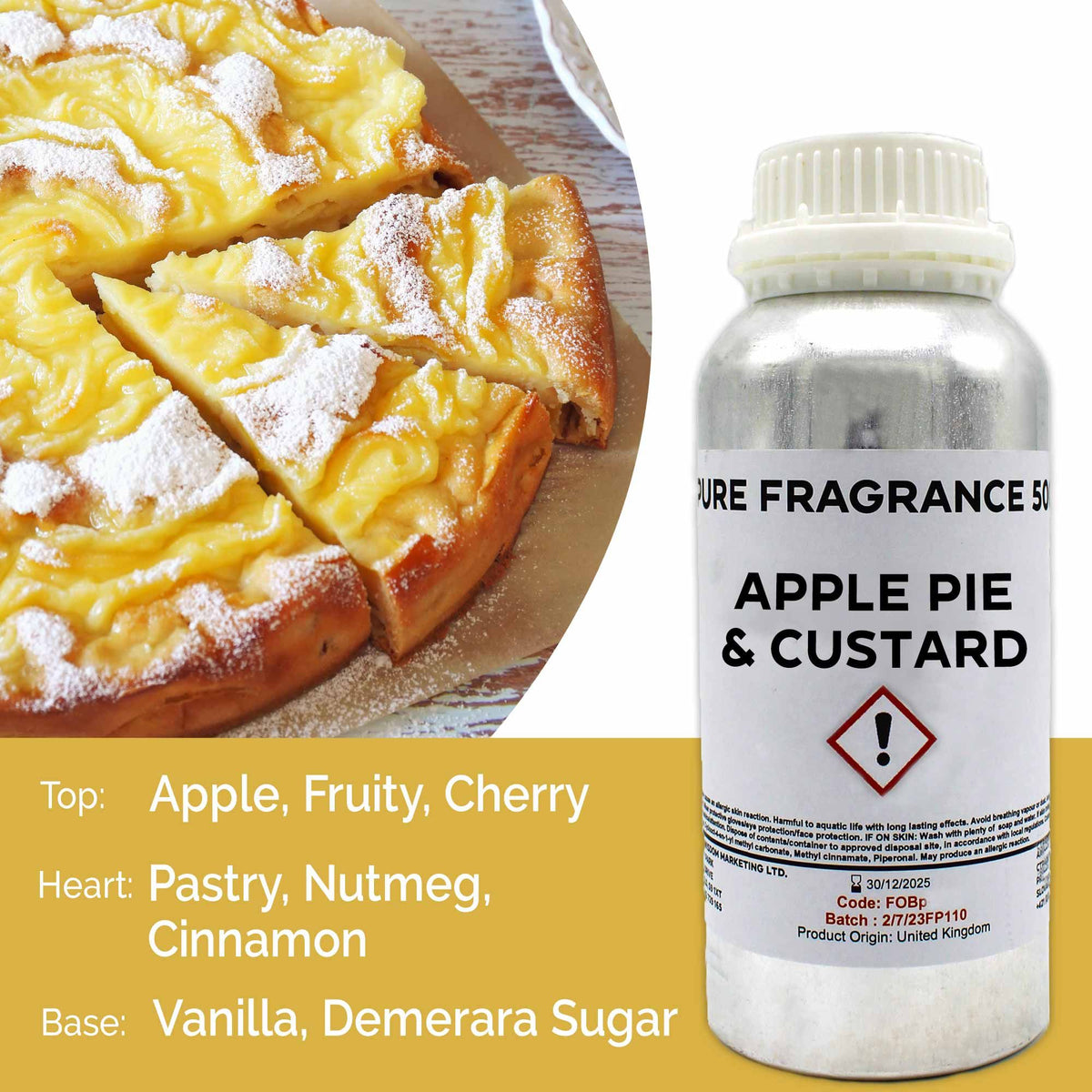 Óleo de Fragrância Puro Tarte de Maçã com Creme – 500 ml | Ancient Wisdom