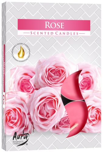 AURA CANDLES - Conjunto de 6 Velas de Chá Perfumadas Rosa