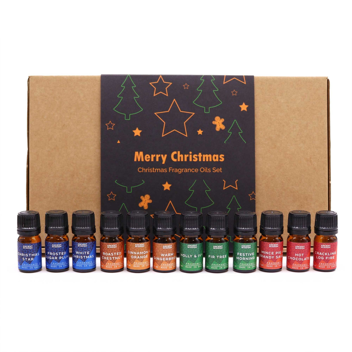 Conjunto de 12 Óleos de Fragrância de Natal "Delícias Festivas" – 12 × 5 ml | Ancient Wisdom