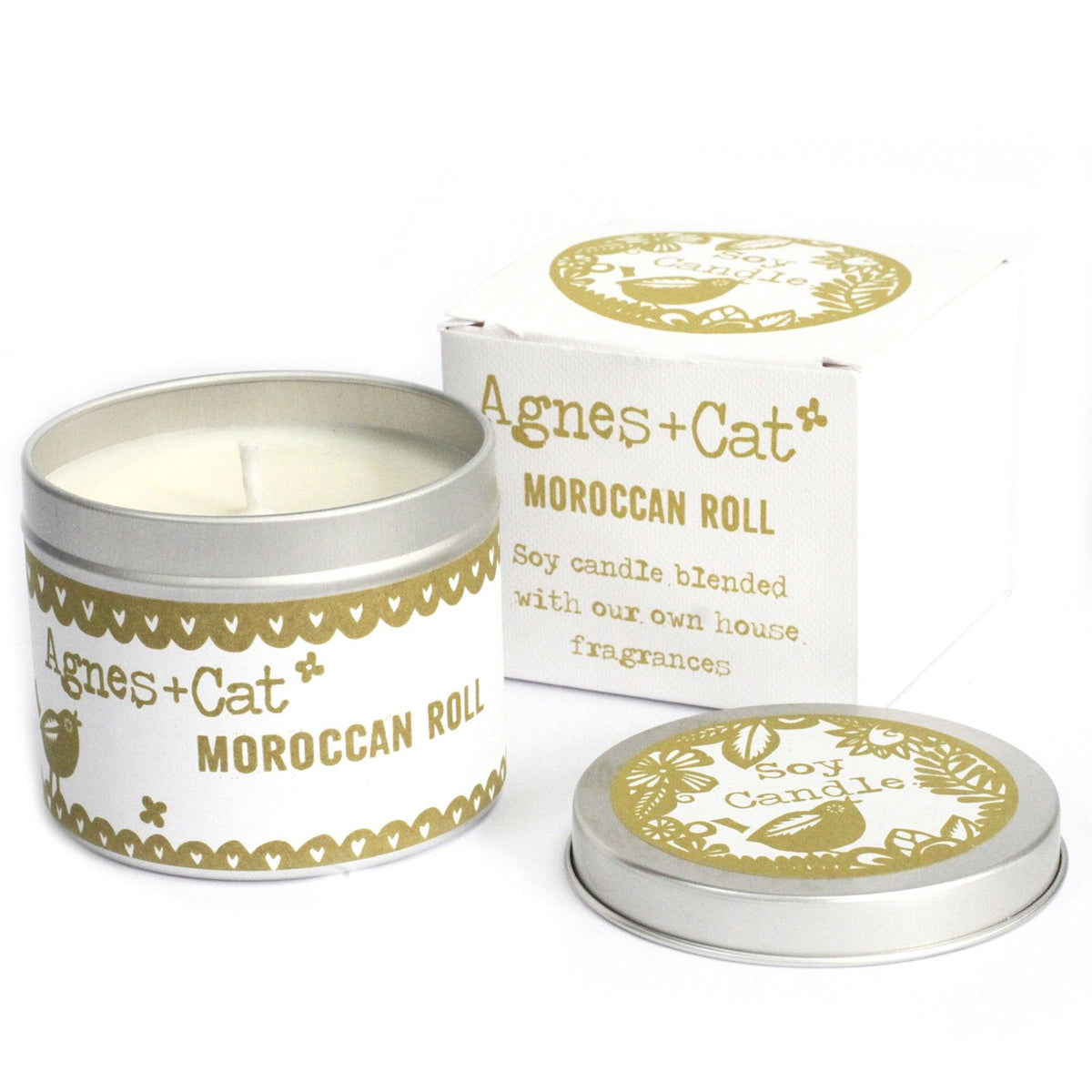 Vela de Soja em Lata – Marroquina (Moroccan Roll) – 200 ml | Agnes + Cat