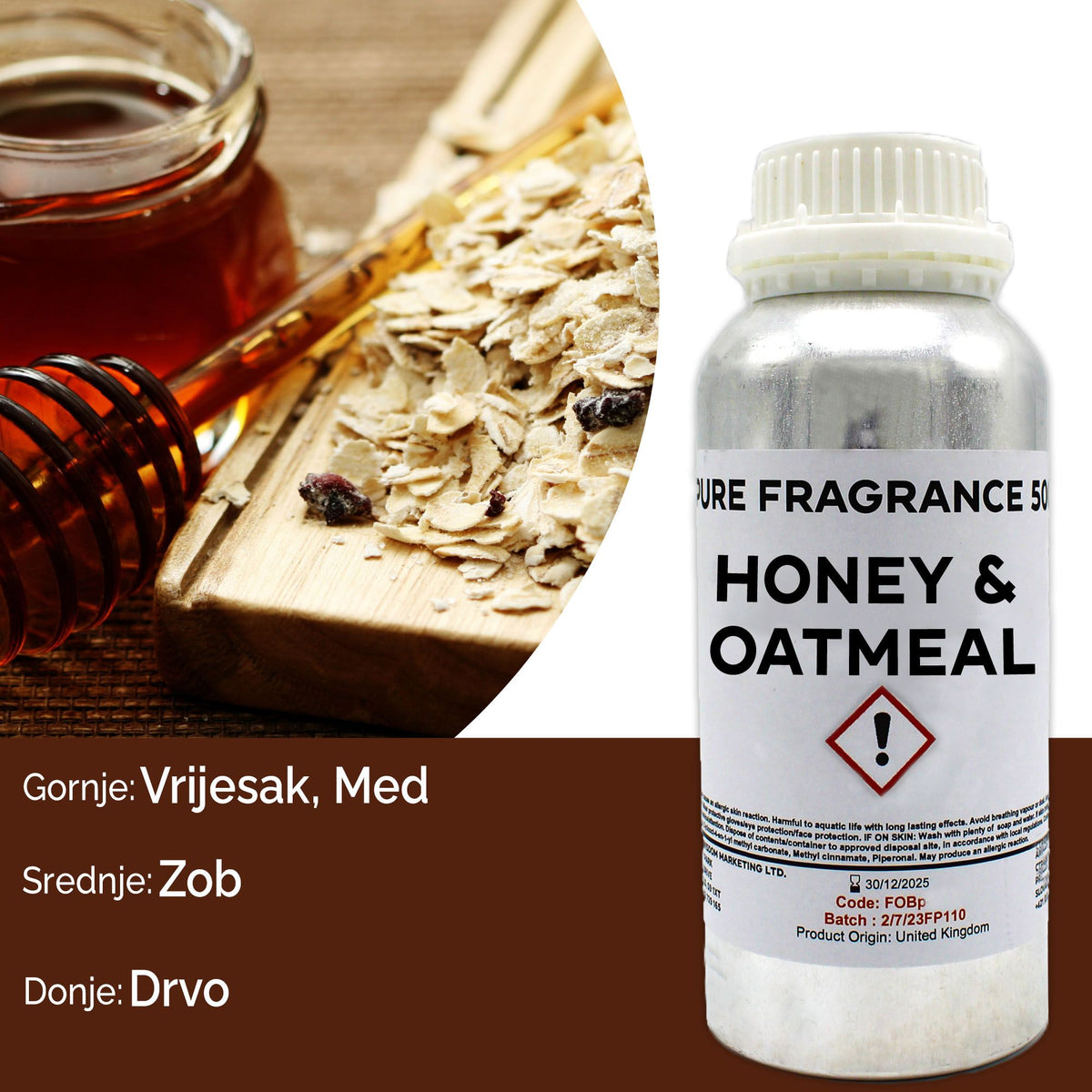 Óleo de Fragrância Puro Mel e Aveia – 500 ml | Ancient Wisdom