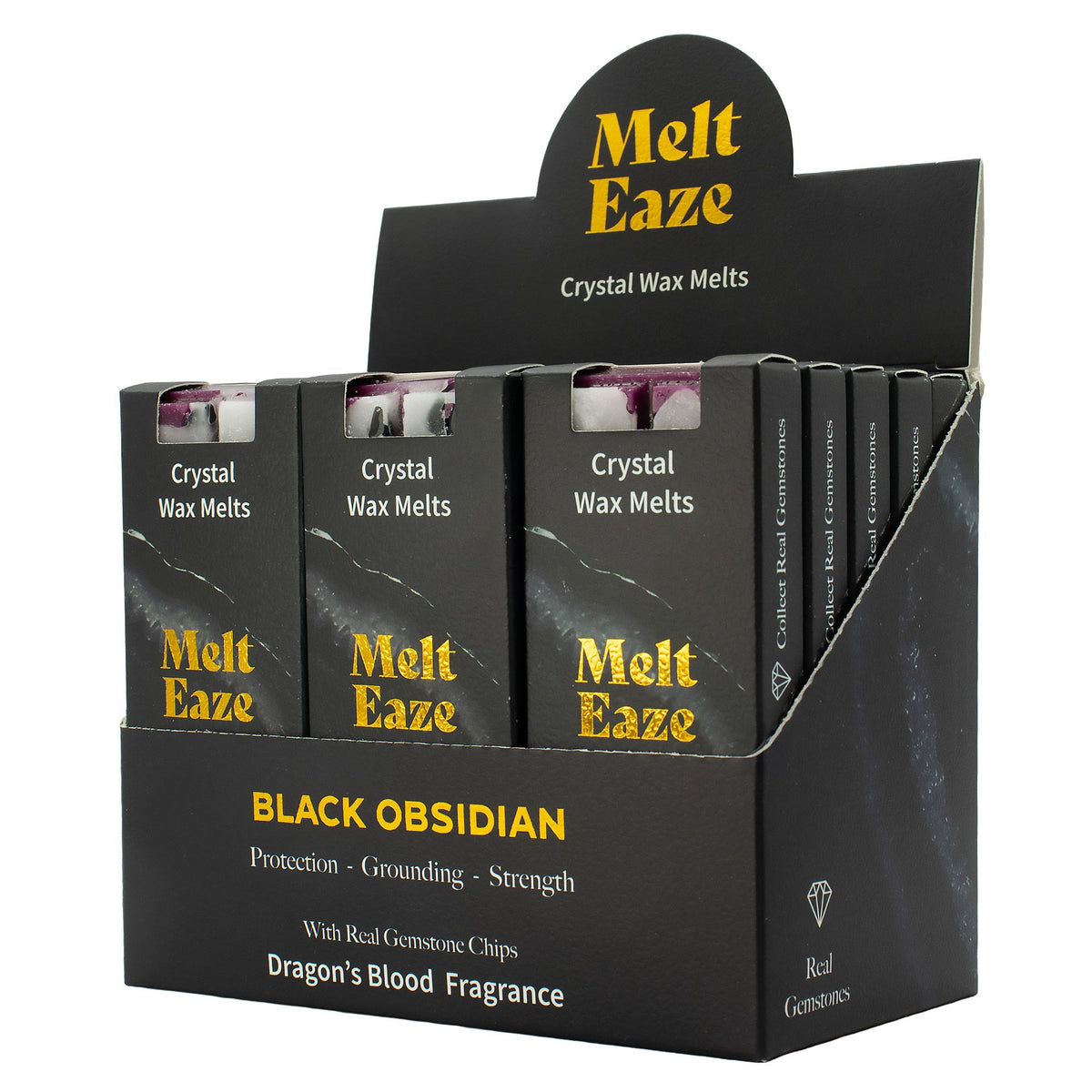 Cera Perfumada MeltEaze com Obsidiana – Sangue de Dragão, 50 g | Ancient Wisdom