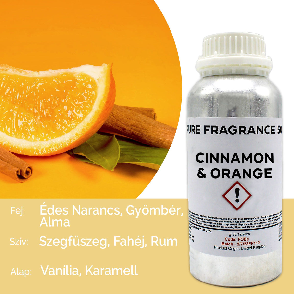 Óleo de Fragrância Puro Canela e Laranja – 500 ml | Ancient Wisdom