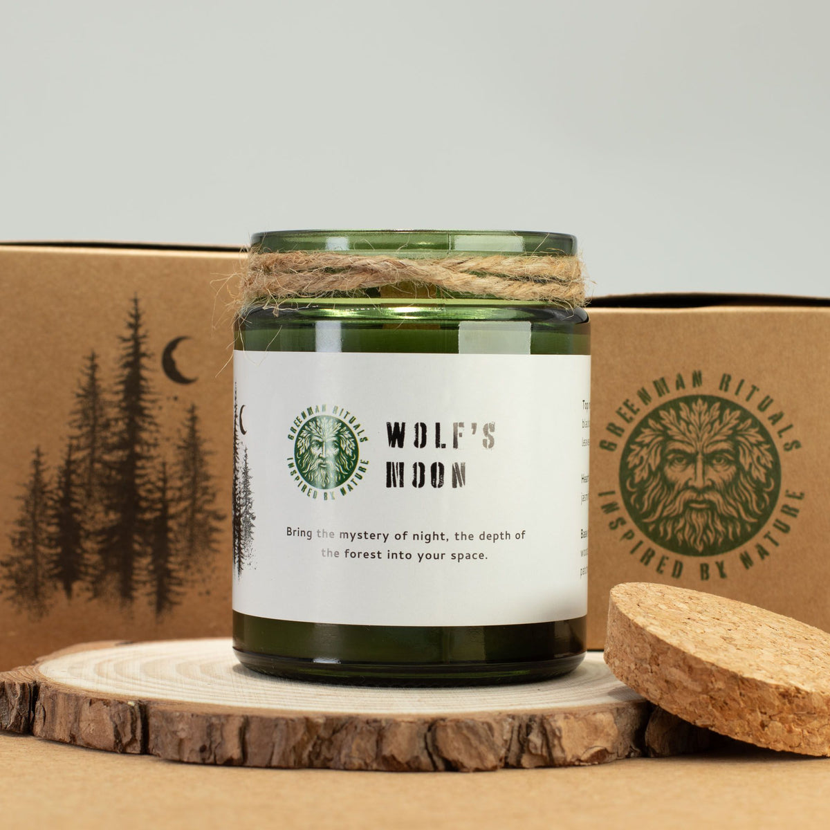 GREENMAN RITUALS - Vela de Soja com Pavio de Madeira Wolf’s Moon