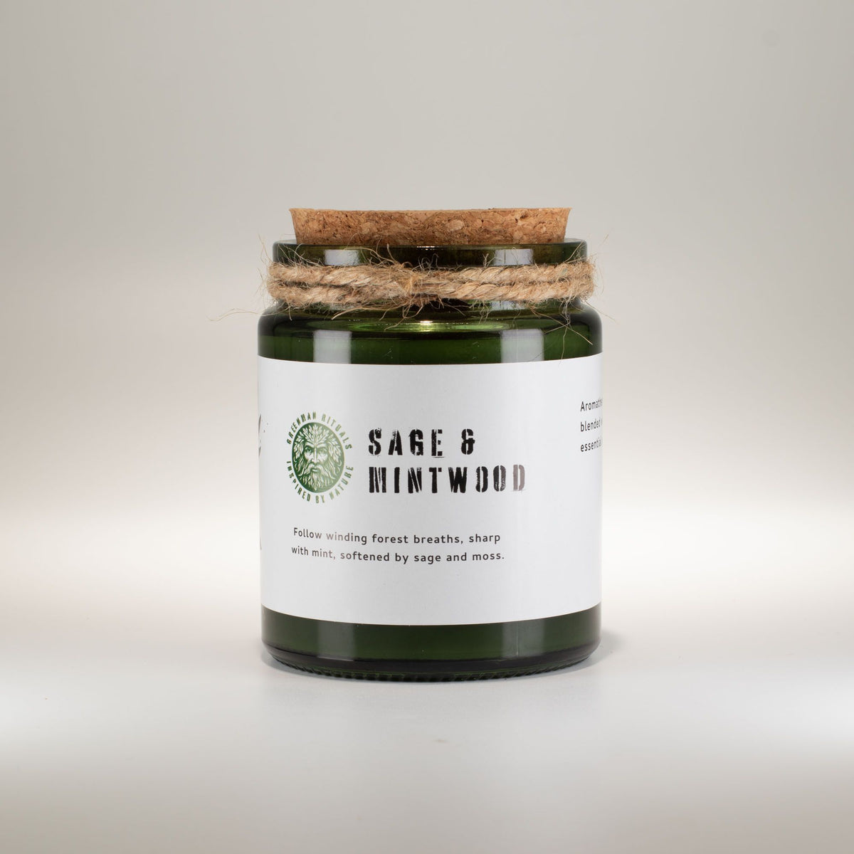 GREENMAN RITUALS - Vela de Soja com Pavio de Madeira Sage & Mintwood