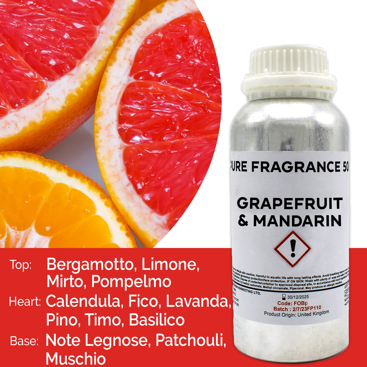 Óleo de Fragrância Puro Toranja e Mandarina – 500 ml | Ancient Wisdom