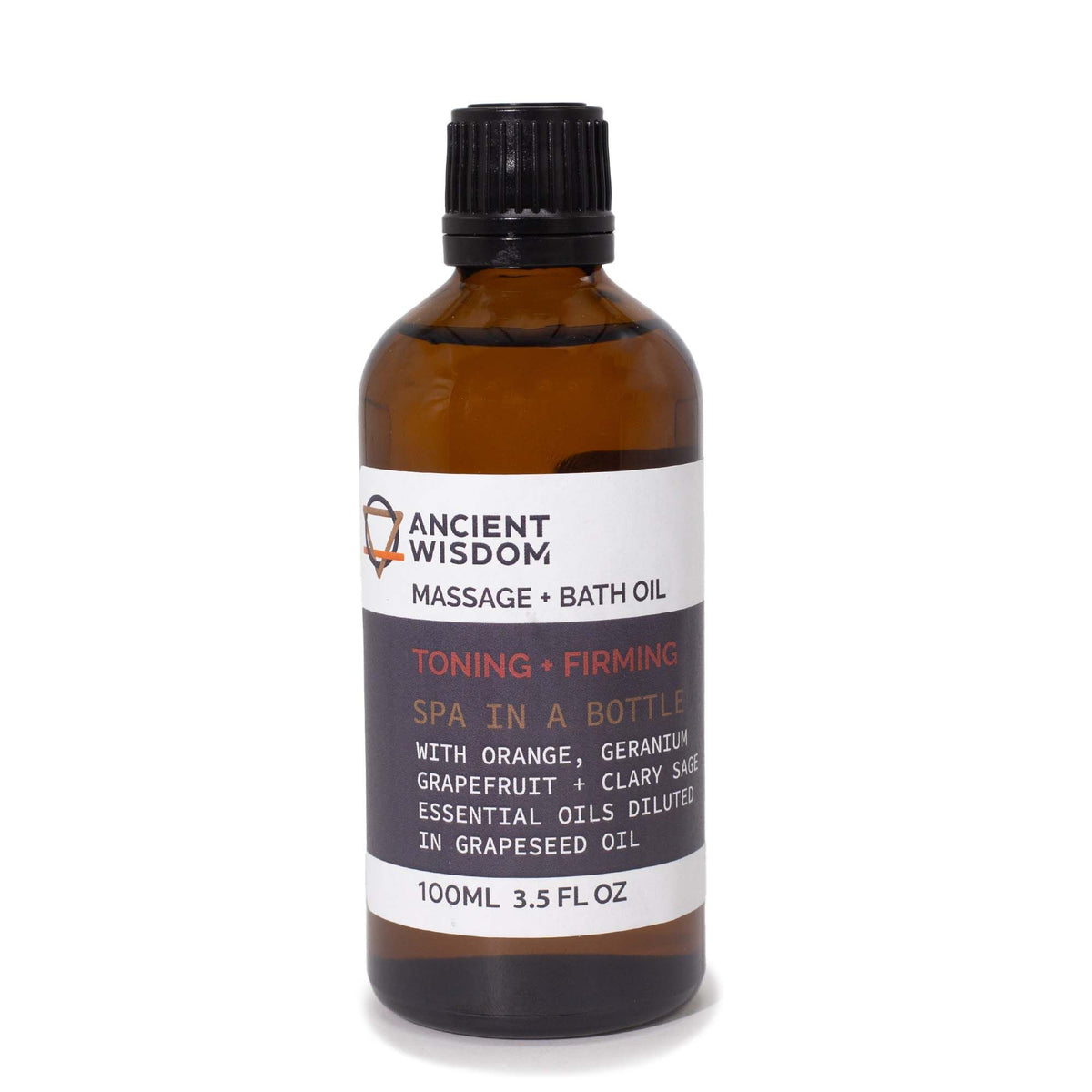 Óleo de Massagem Toning & Firming com Laranja, Gerânio e Toranja – 100 ml | Ancient Wisdom