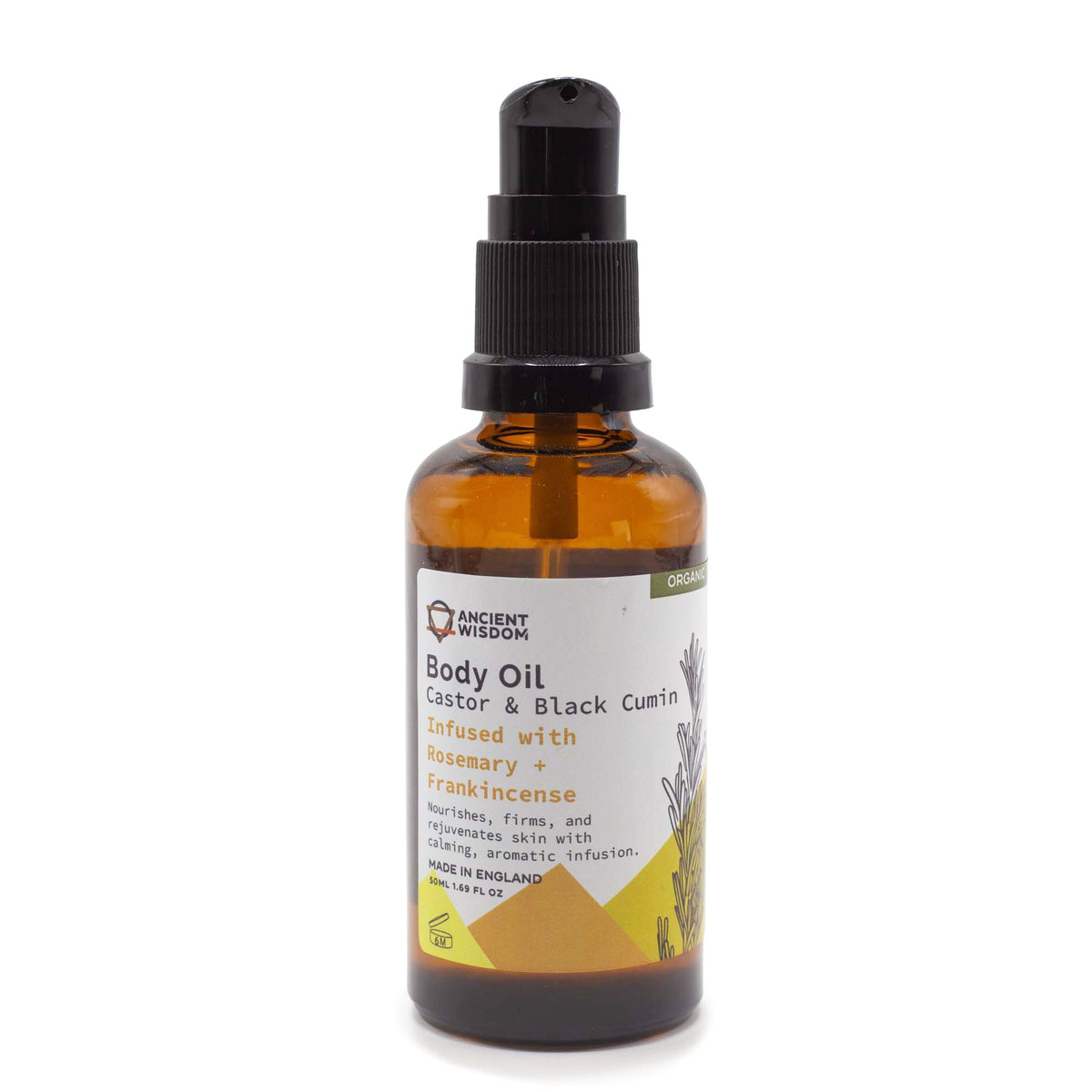 ANCIENT WISDOM - Óleo Corporal Orgânico de Alecrim e Olíbano 50 ml