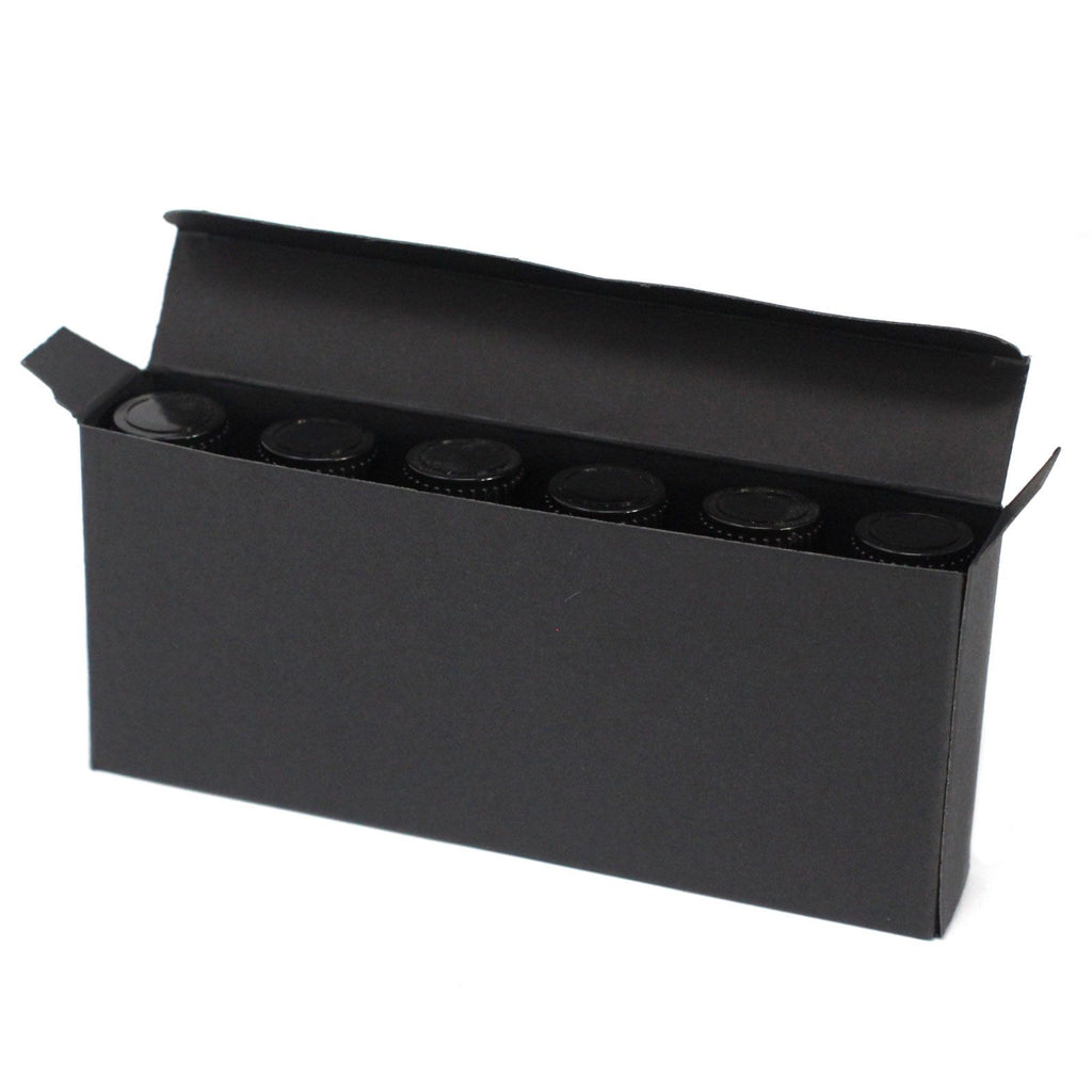 Caixa Lisa para 6 Frascos de Óleo Essencial de 10 ml – Preto | Ancient Wisdom