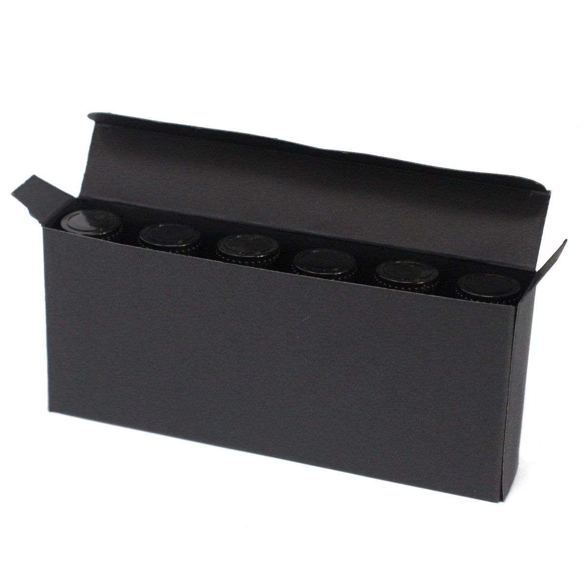 Caixa Lisa para 6 Frascos de Óleo Essencial de 10 ml – Preto | Ancient Wisdom
