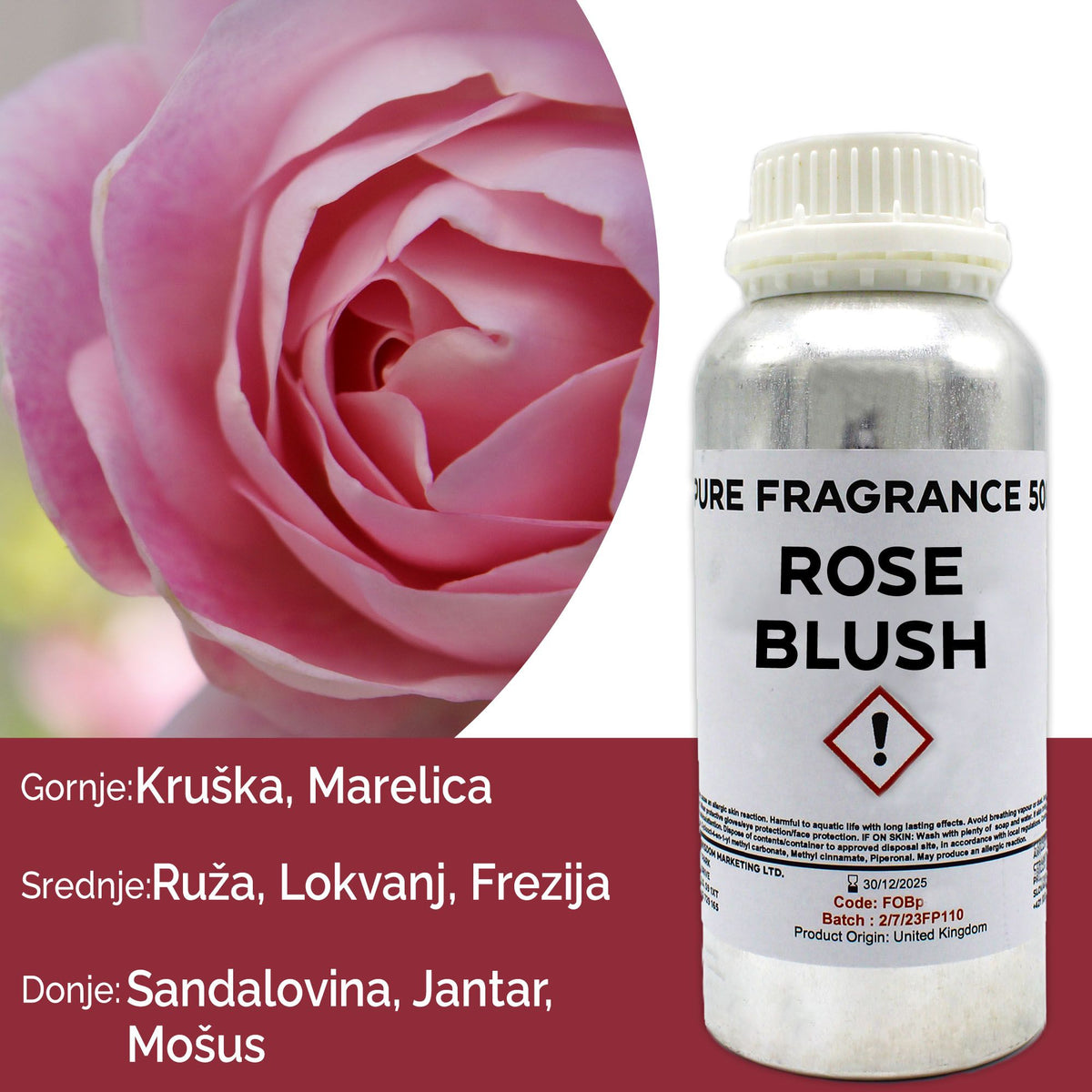 Óleo de Fragrância Puro Rosa Blush – 500 ml | Ancient Wisdom