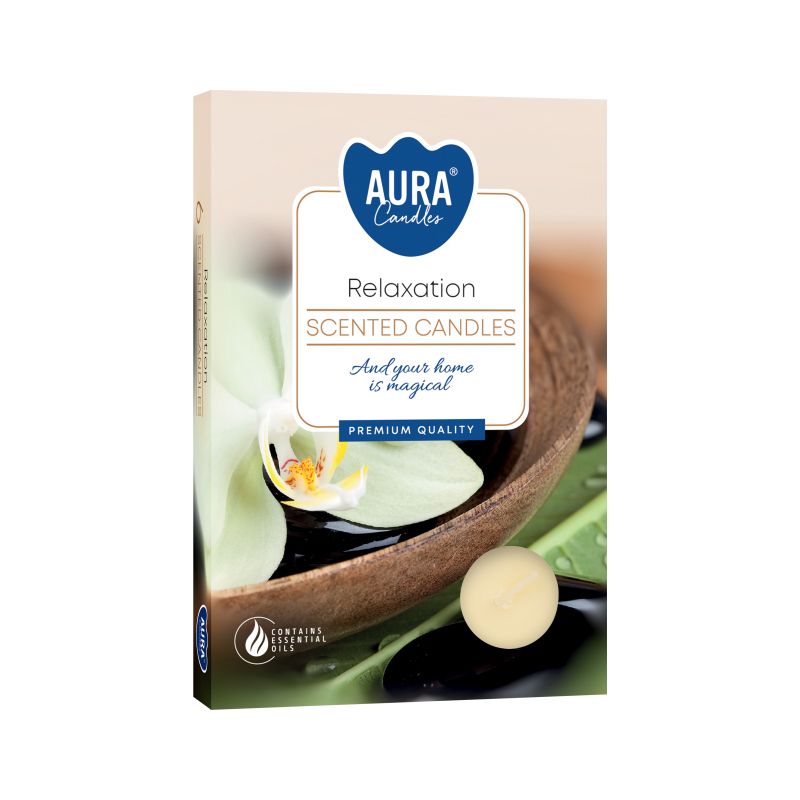 AURA CANDLES - Conjunto de 6 Velas de Chá Perfumadas Relaxation