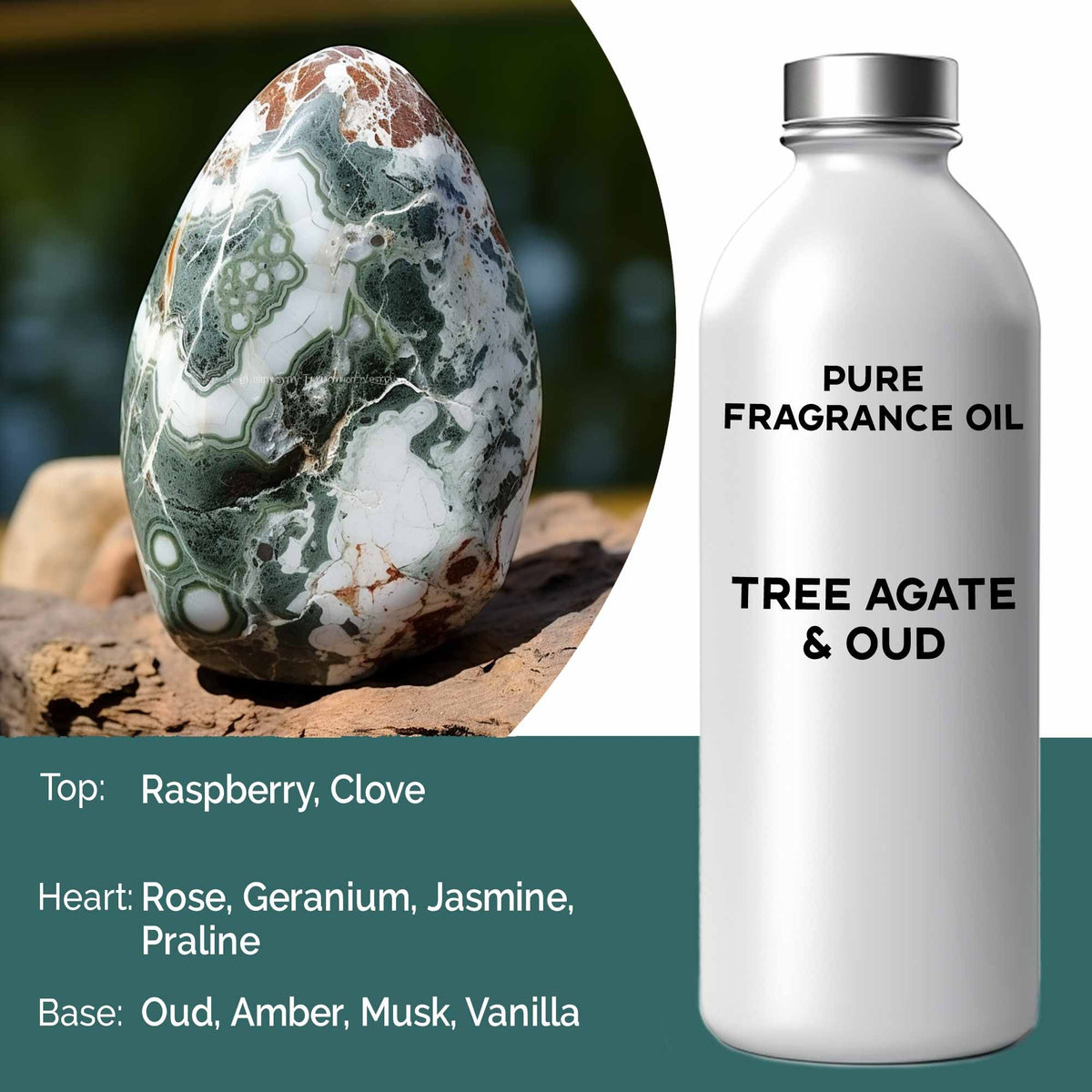 Óleo de Fragrância Puro Ágata de Árvore e Oud – 500 ml | Ancient Wisdom