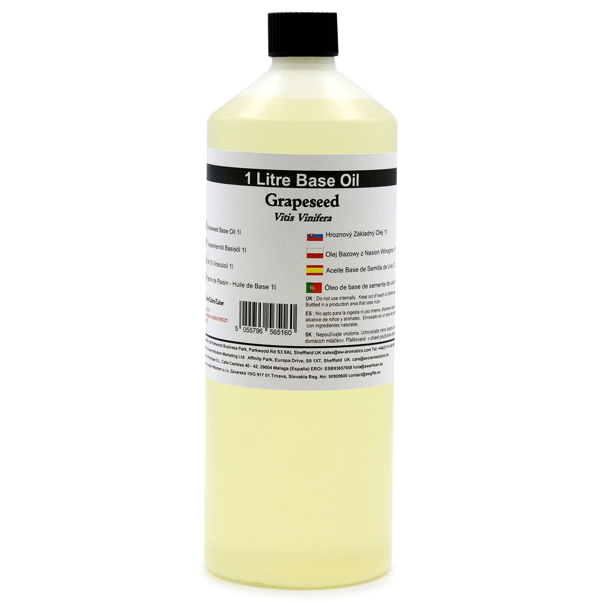 Óleo Base de Grainha de Uva 100% Puro – 1 Litro | Ancient Wisdom