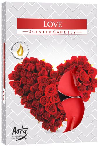 AURA CANDLES - Conjunto de 6 Velas de Chá Perfumadas Love