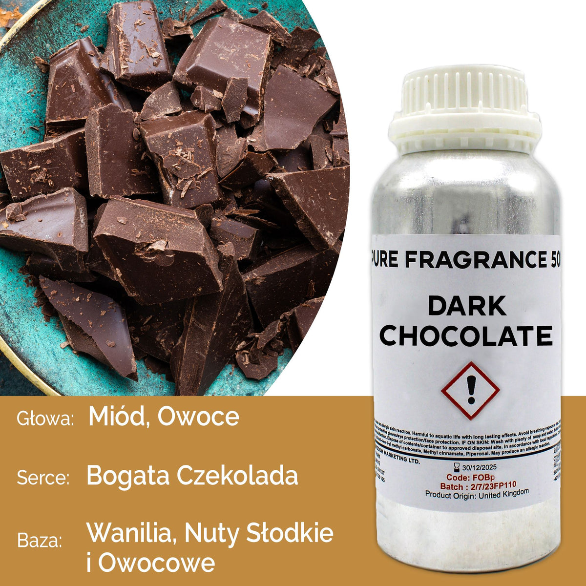 Óleo de Fragrância Puro Chocolate Negro – 500 ml | Ancient Wisdom