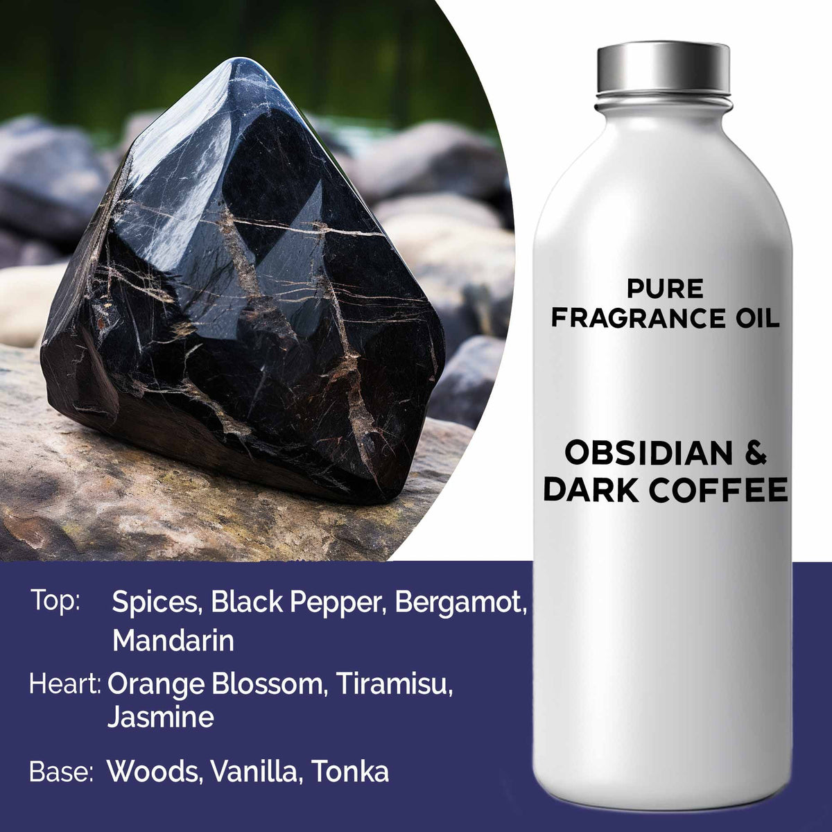 Óleo de Fragrância Puro Obsidiana e Café Escuro – 500 ml | Ancient Wisdom