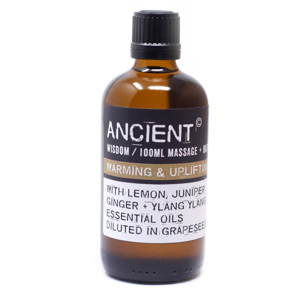 Óleo de Massagem Warm & Uplifting com Limão, Gengibre e Ylang-Ylang – 100 ml | Ancient Wisdom