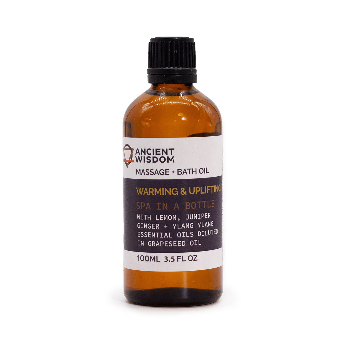 Óleo de Massagem Warm & Uplifting com Limão, Gengibre e Ylang-Ylang – 100 ml | Ancient Wisdom