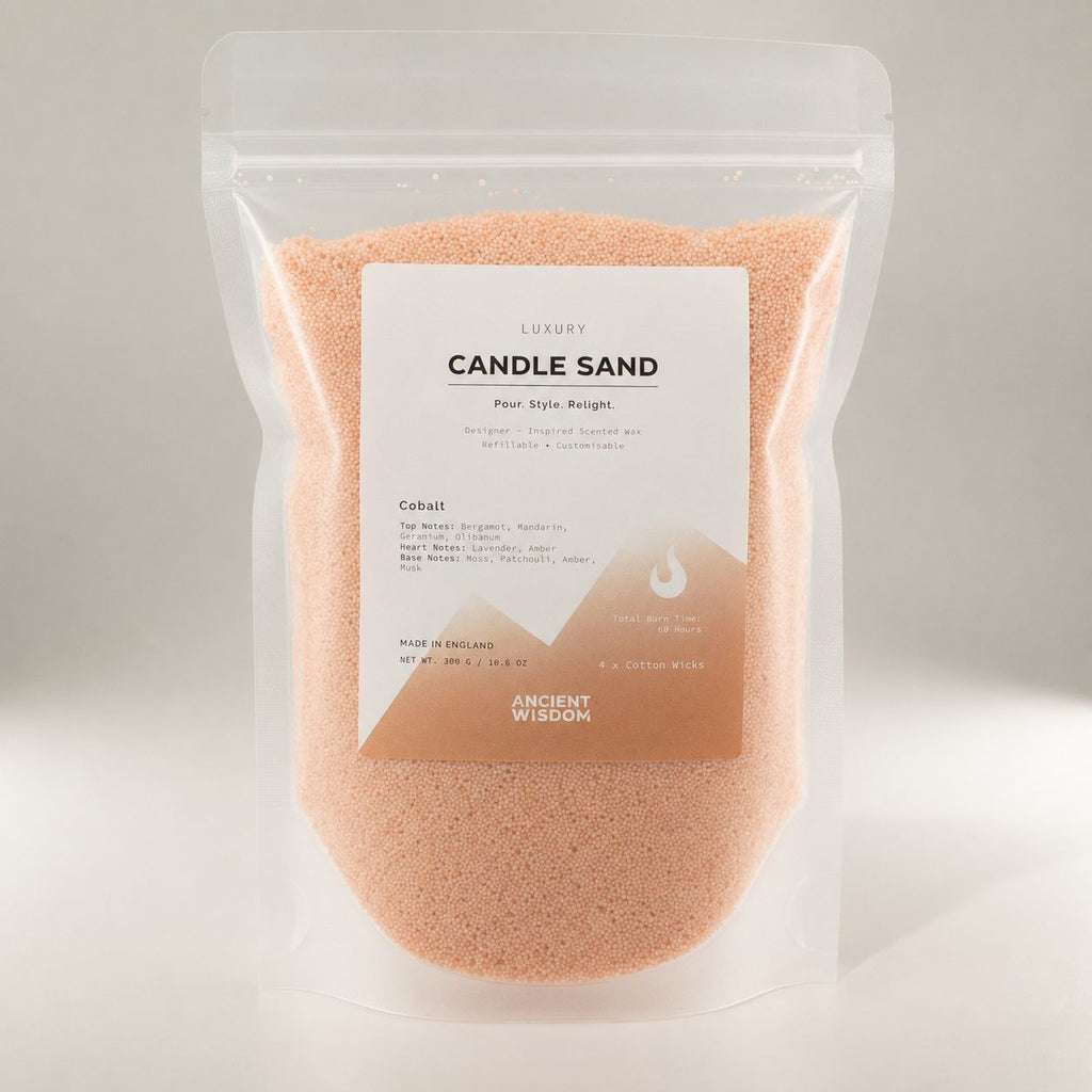 Areia de Vela Perfumada Cobalt – Cor Laranja Taupe – 300 g | Ancient Wisdom