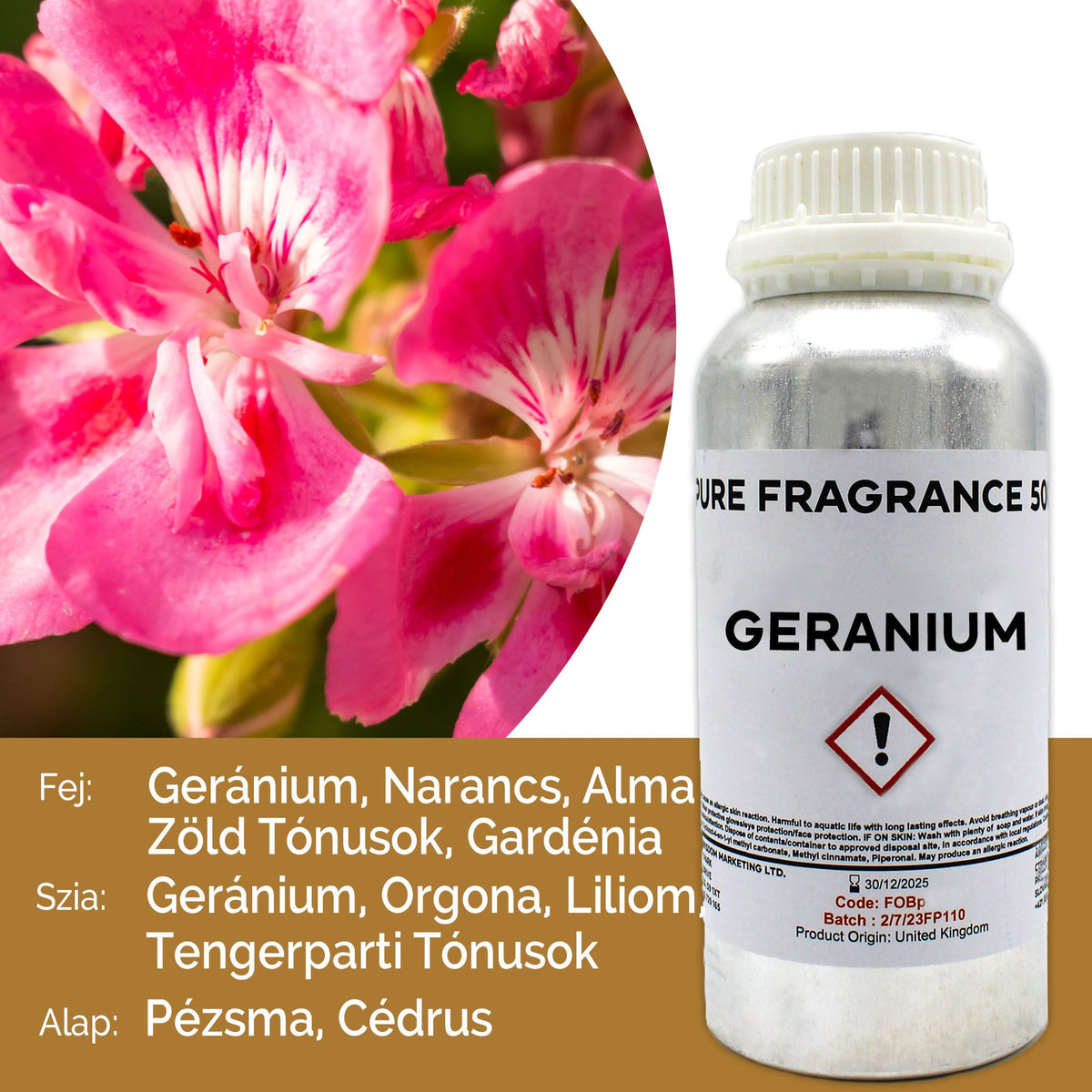 Óleo de Fragrância Puro Gerânio – 500 ml | Ancient Wisdom