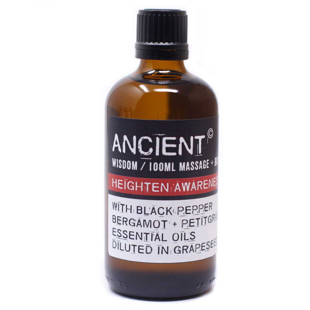 Óleo de Massagem Consciência Desperta (Heighten Awareness) com Bergamota e Pimenta-Preta – 100 ml | Ancient Wisdom