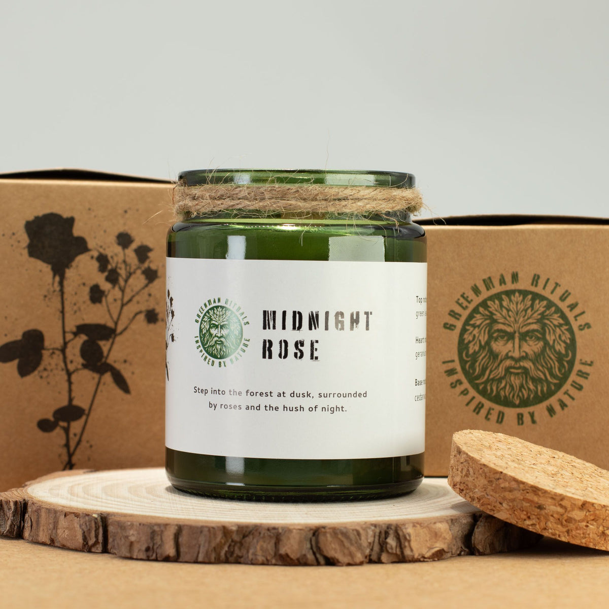 GREENMAN RITUALS - Vela de Soja com Pavio de Madeira Midnight Rose